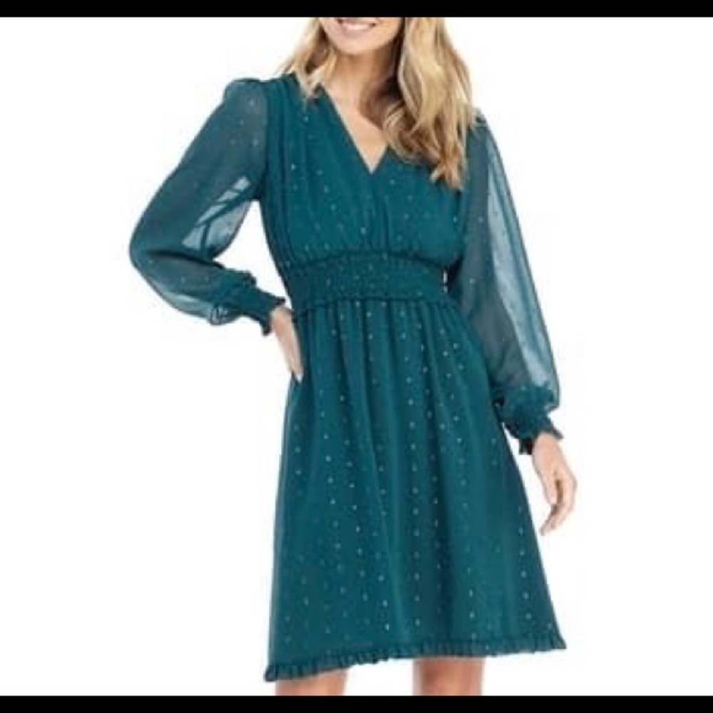 Gal Meets Glam Smocked Fit & Flare Dress 12 NWT - Picture 1 of 10